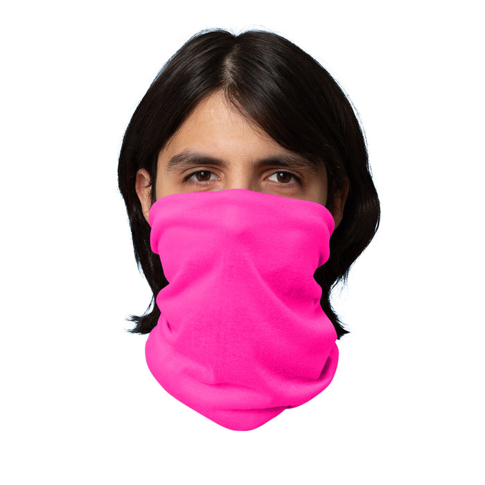 Neon Pink Neck Gaiter Tube Bandana